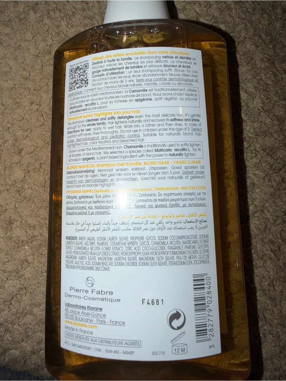 Klorane Blond Highlights Brightening Shampoo and Conditioner with Camomille Set